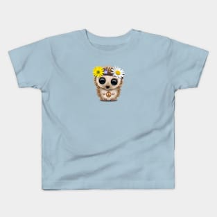 Cute Baby Hedgehog Hippie Kids T-Shirt